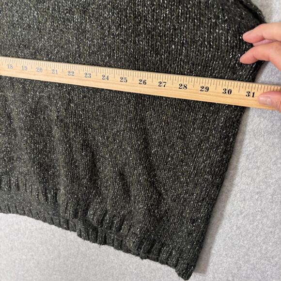 LOFT Poncho Sweater XS/S Hunter Forest Metallic Lounge Comfy Cozy Oversized Cowl - Picture 8 of 12